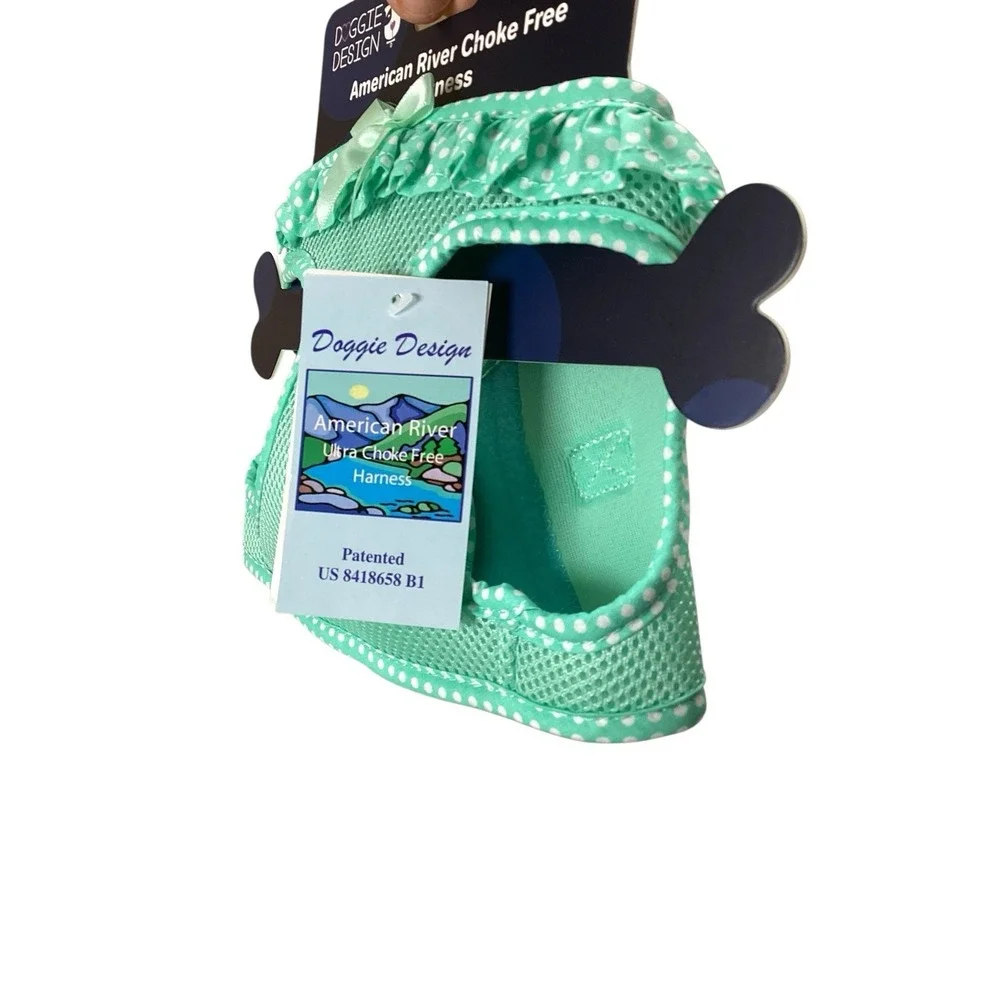 American River |‎ Aqua | Choke-Free | Dog Harness - MED | 16